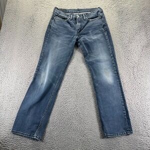 Levi's 514 Jeans Womens 34x32 Blue Cotton Denim Straight Faded Stretch Workwear